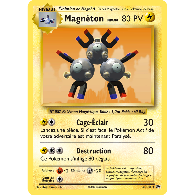 Carte Pokémon Magnéton 38/108 Holographique Évolutions