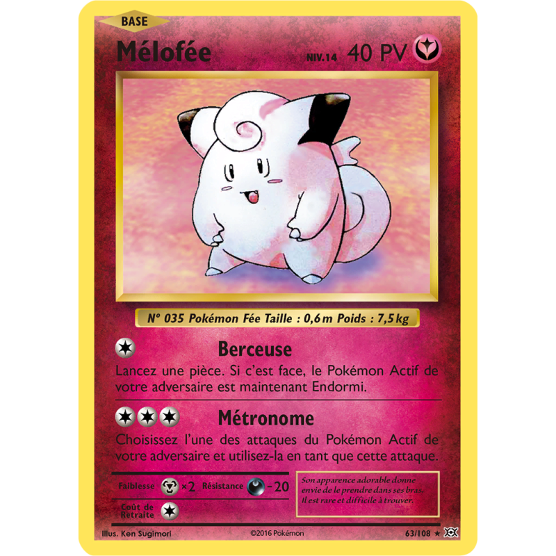 Carte Pokémon Mélofée 63/108 Rare Évolutions