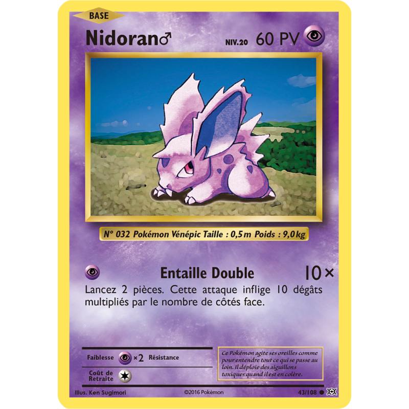 Carte Pokémon Nidoran♂ 43/108 Commune Évolutions