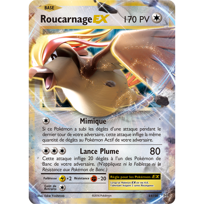 Carte Pokémon Roucarnage-EX 64/108 Ultra Rare Évolutions