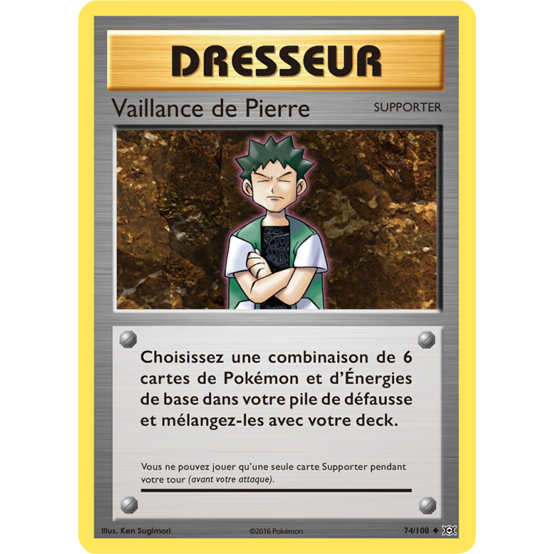 Carte Pokémon Vaillance de Pierre 74/108 Peu commune Évolutions