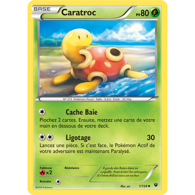 Carte Pokémon Caratroc 1/124 Peu commune Impact des Destins