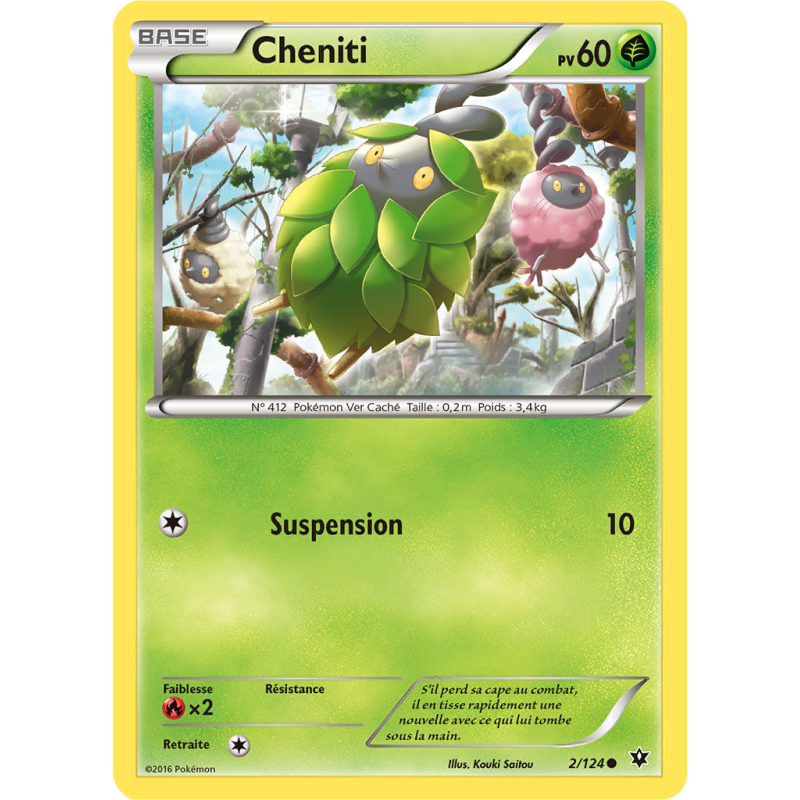 Carte Pokémon Cheniti 2/124 Commune Impact des Destins