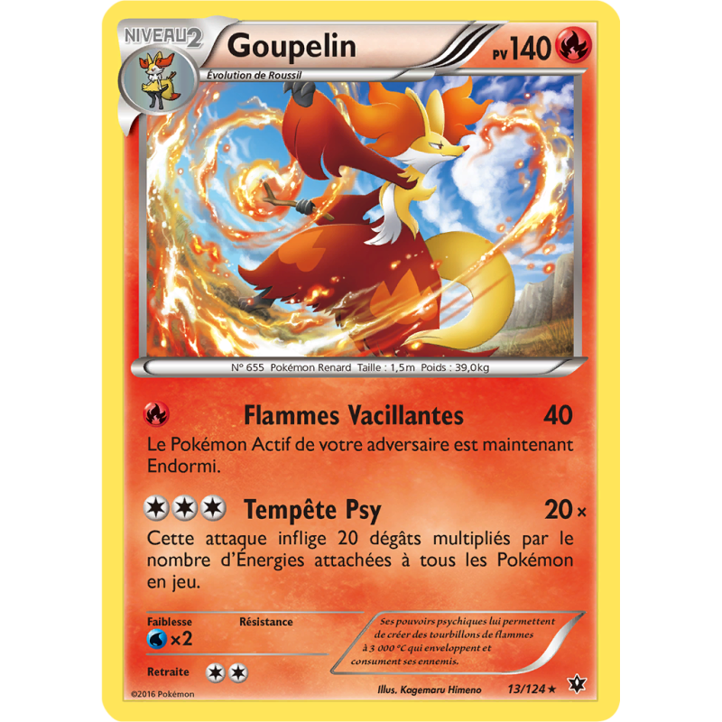 Carte Pokémon Goupelin 13/124 Holographique Impact des Destins