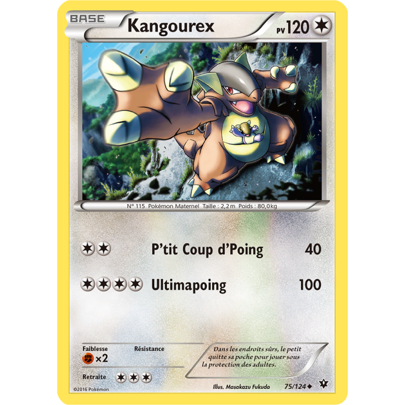 Carte Pokémon Kangourex 75/124 Peu commune Impact des Destins