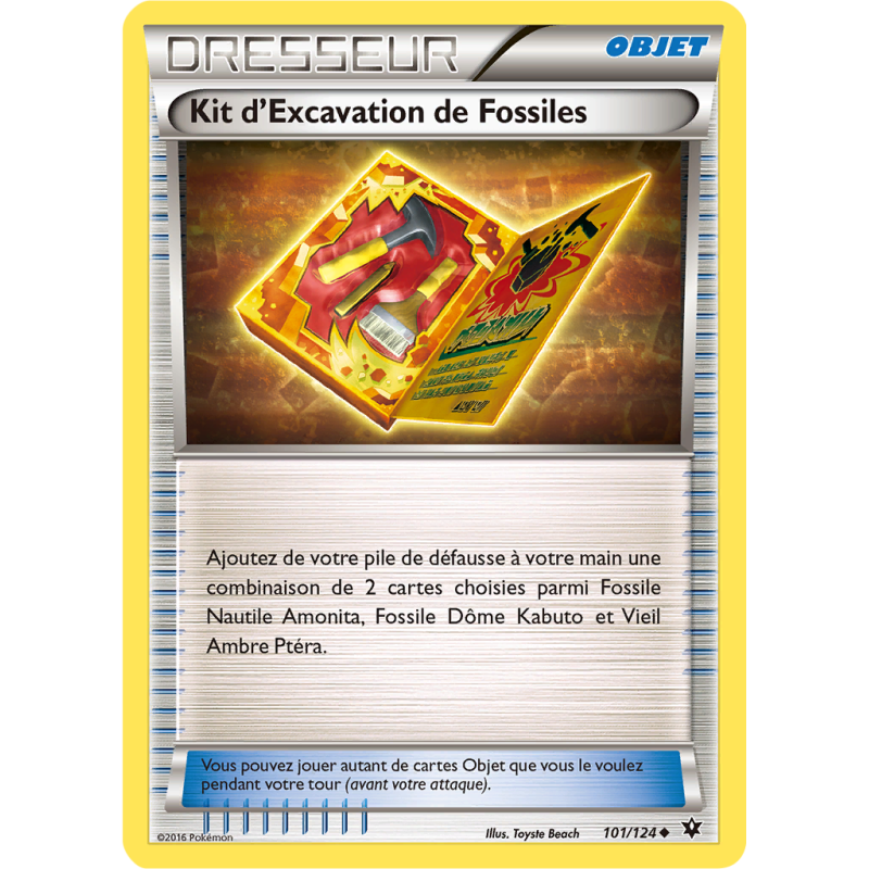 Carte Pokémon Kit d'Excavation de Fossiles 101/124 Peu commune Impact des Destins