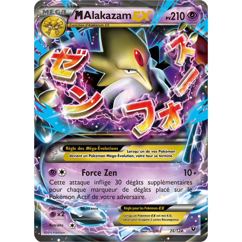 Carte Pokémon M-Alakazam-EX 26/124 Ultra Rare Impact des Destins