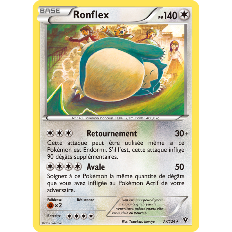 Carte Pokémon Ronflex 77/124 Rare Impact des Destins