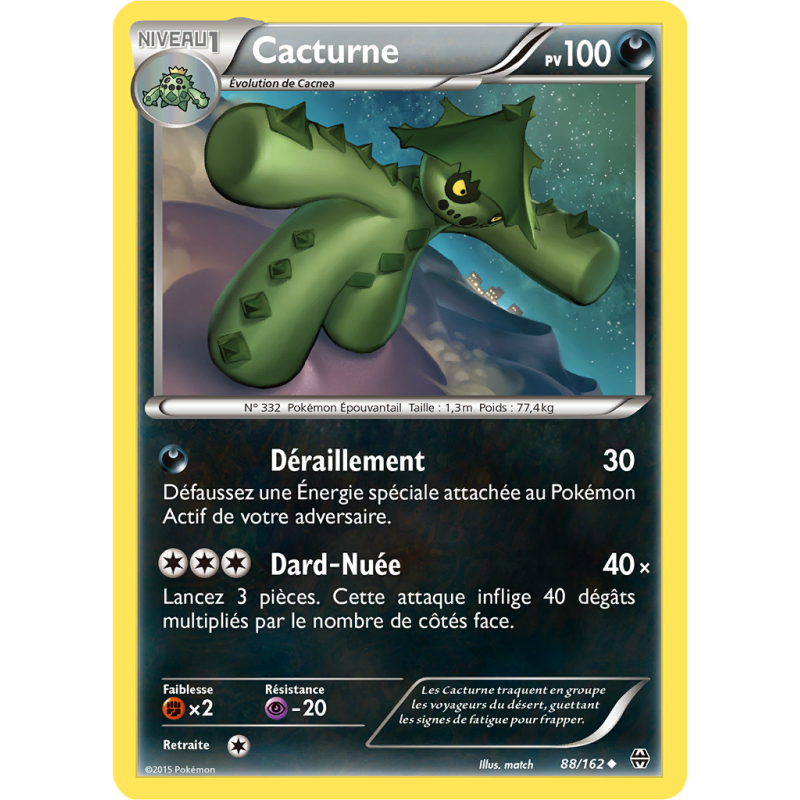 Carte Pokémon Cacturne 88/162 Peu commune Impulsion TURBO
