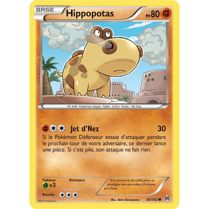 Carte Pokémon Hippopotas 83/162 Commune Impulsion TURBO