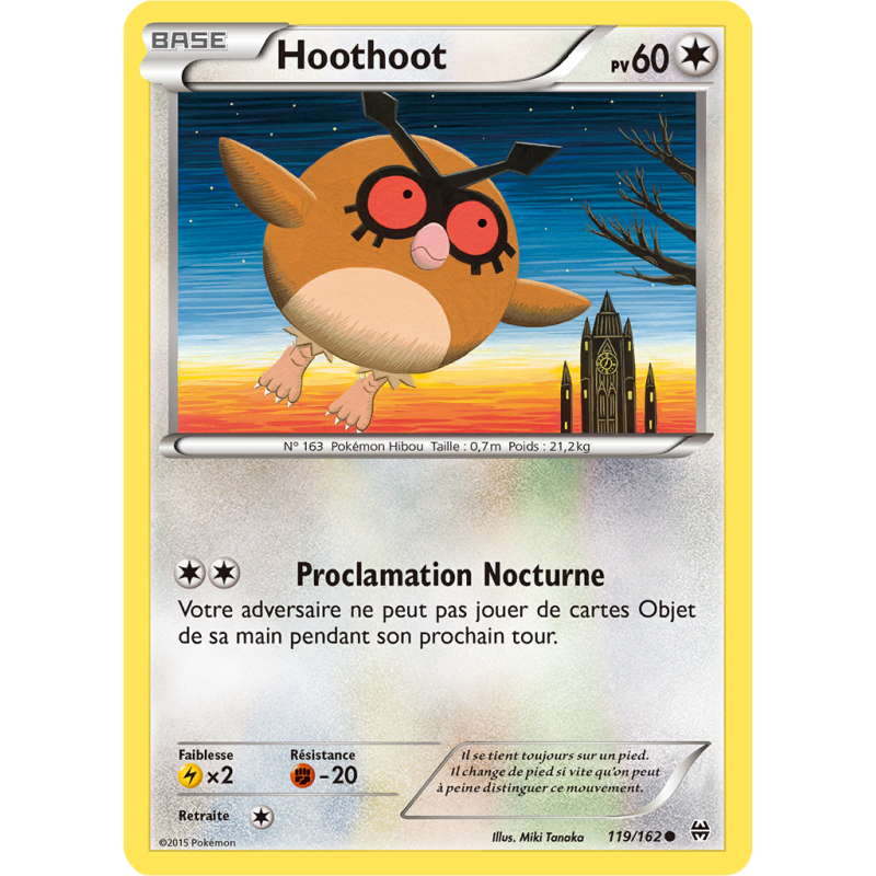 Carte Pokémon Hoothoot 119/162 Commune Impulsion TURBO