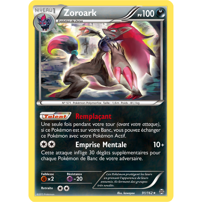 Carte Pokémon Zoroark 91/162 Holographique Impulsion TURBO