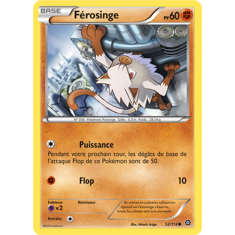 Carte Pokémon Férosinge 52/114 Commune Offensive Vapeur