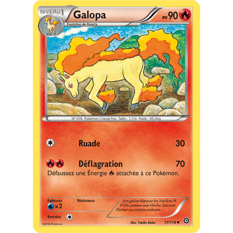Carte Pokémon Galopa 17/114 Peu commune Offensive Vapeur