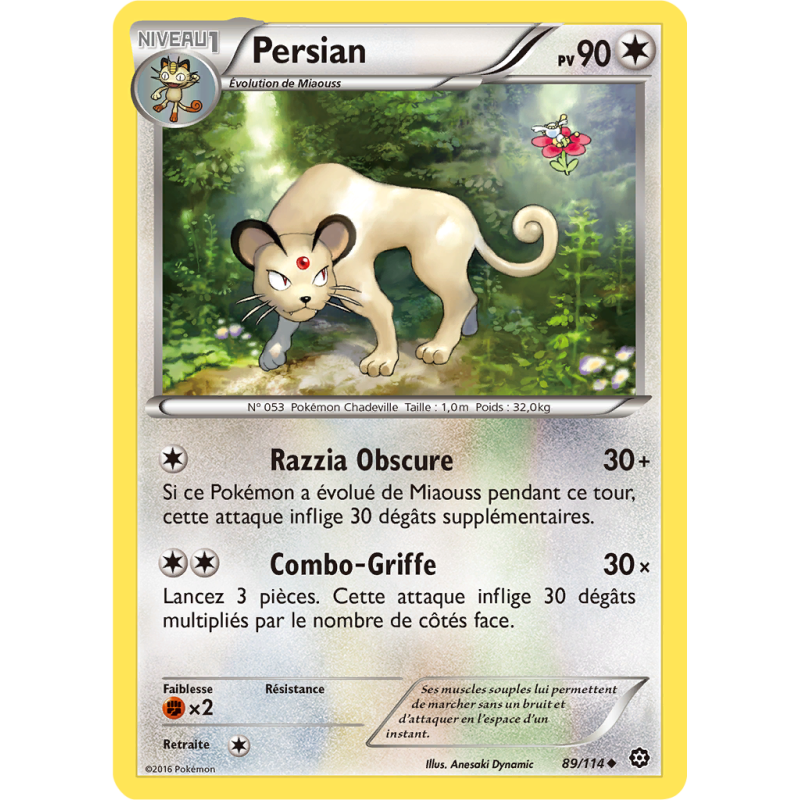 Carte Pokémon Persian 89/114 Peu commune Offensive Vapeur