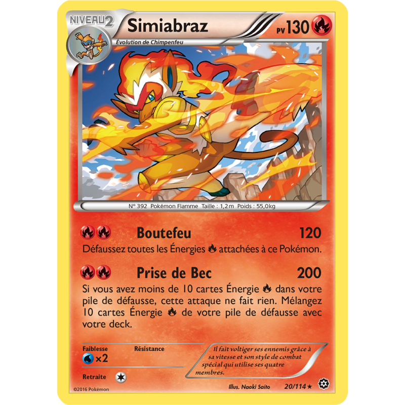 Carte Pokémon Simiabraz 20/114 Holographique Offensive Vapeur