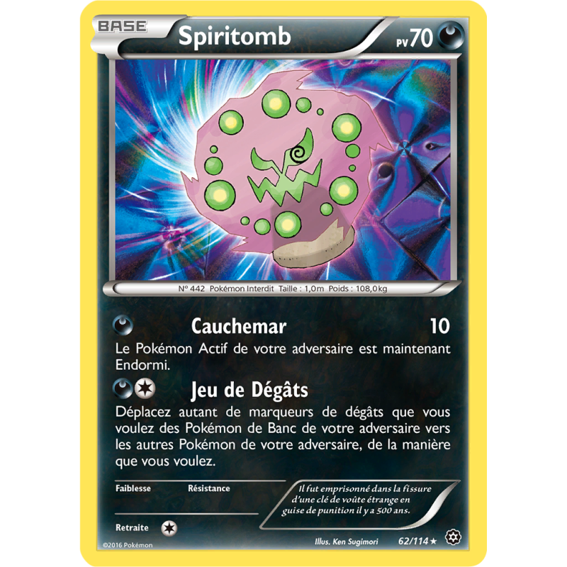Carte Pokémon Spiritomb 62/114 Rare Offensive Vapeur
