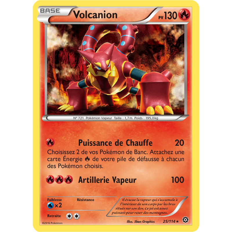 Carte Pokémon Volcanion 25/114 Rare Offensive Vapeur