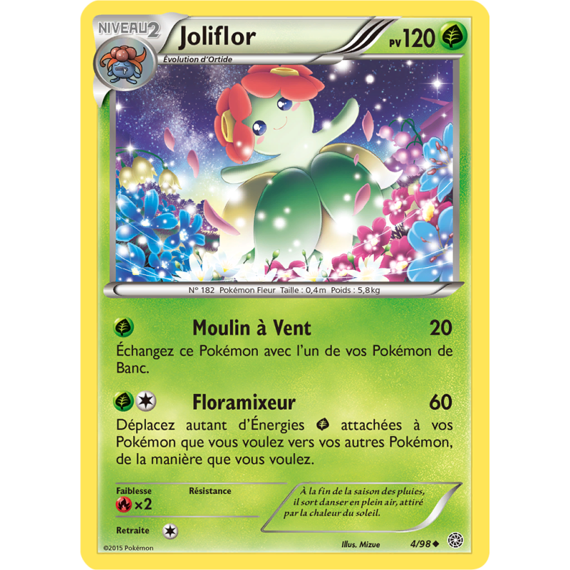 Carte Pokémon Joliflor 4/98 Peu commune Origines Antiques