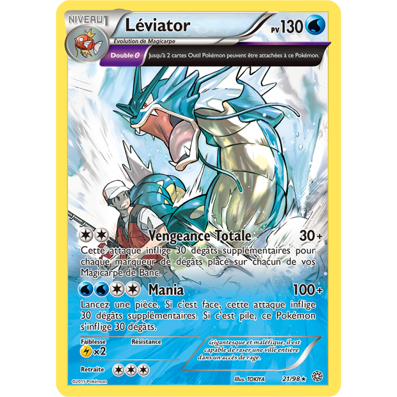 Carte Pokémon Léviator 21/98 Holographique Origines Antiques