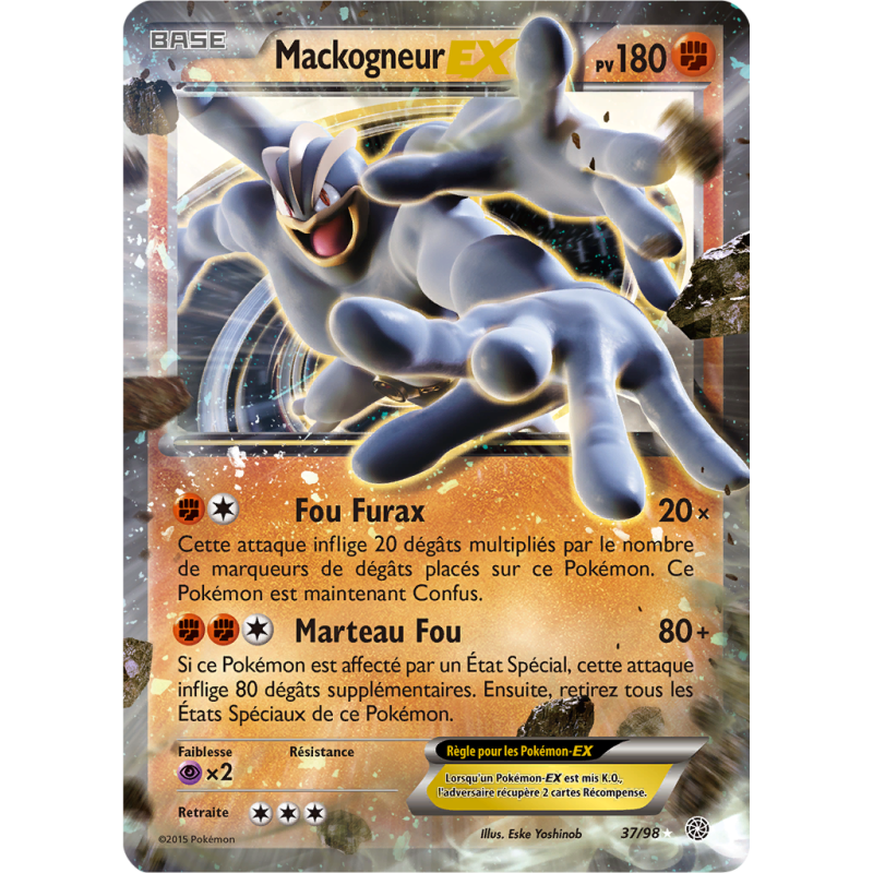 Carte Pokémon Mackogneur-EX 37/98 Ultra Rare Origines Antiques