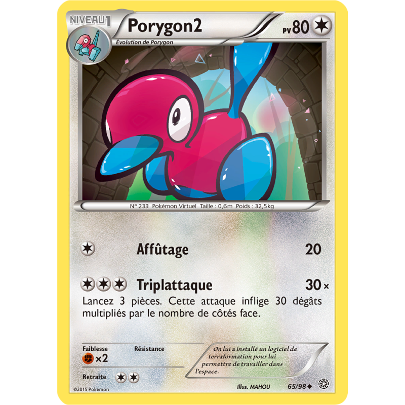 Carte Pokémon Porygon2 65/98 Peu commune Origines Antiques
