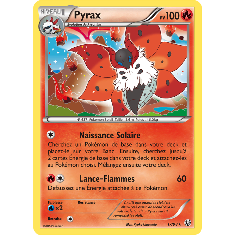 Carte Pokémon Pyrax 17/98 Holographique Origines Antiques