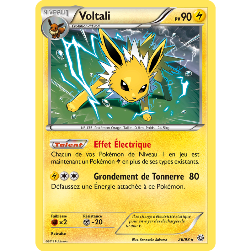 Carte Pokémon Voltali 26/98 Holographique Origines Antiques