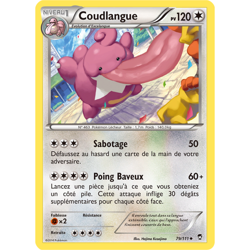 Carte Pokémon Coudlangue 79/111 Peu commune Poings Furieux