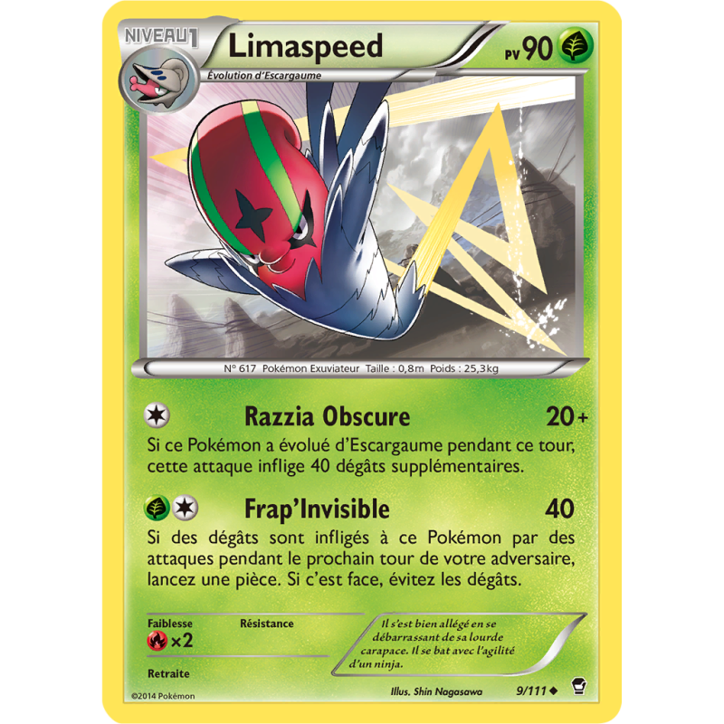 Carte Pokémon Limaspeed 9/111 Peu commune Poings Furieux