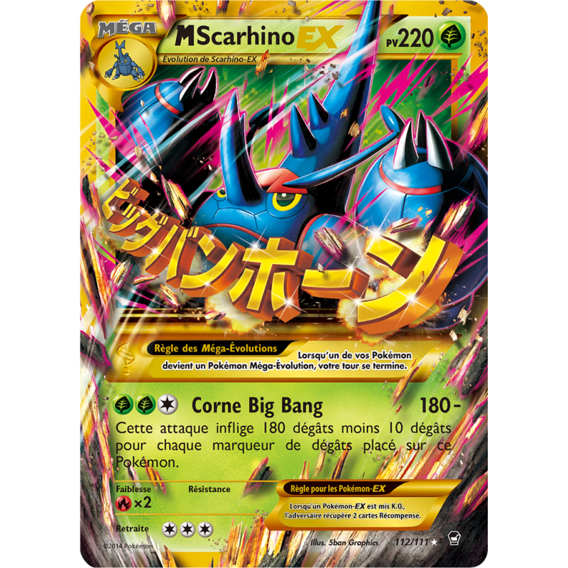 Carte Pokémon M-Scarhino-EX 112/111 Ultra Rare Poings Furieux