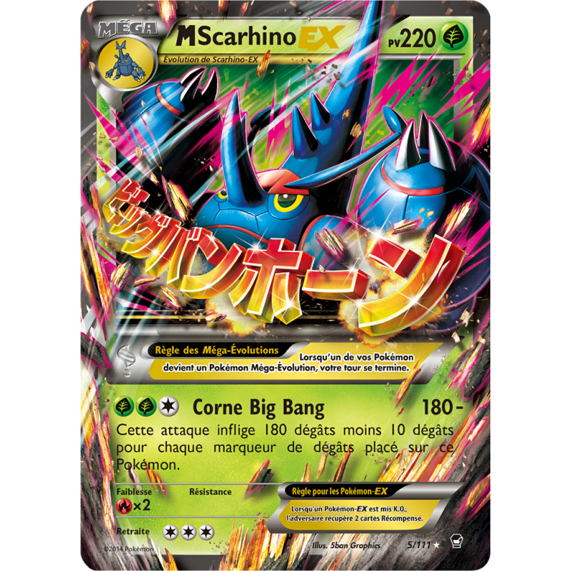 Carte Pokémon M-Scarhino-EX 5/111 Ultra Rare Poings Furieux