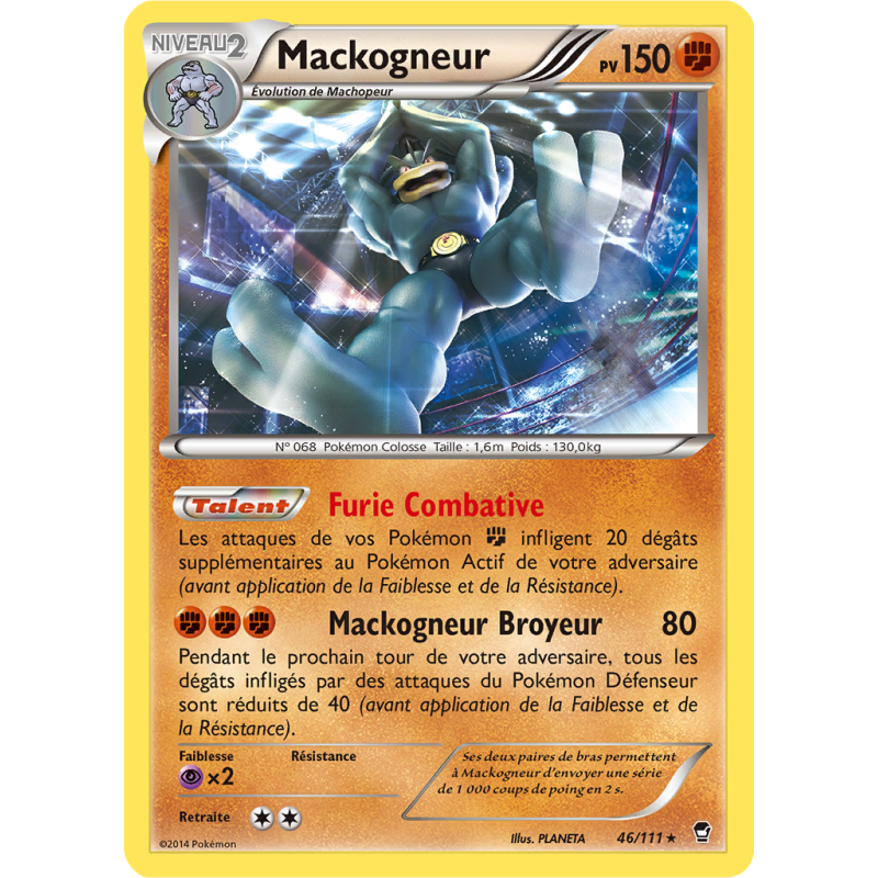Carte Pokémon Mackogneur 46/111 Holographique Poings Furieux