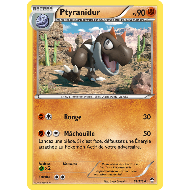 Carte Pokémon Ptyranidur 61/111 Peu commune Poings Furieux