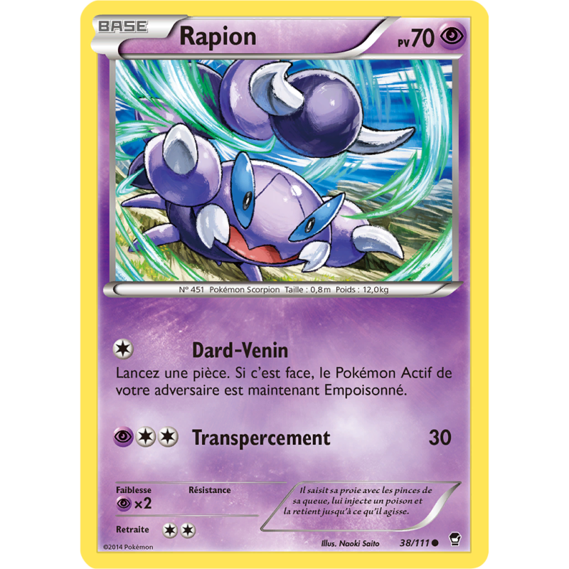 Carte Pokémon Rapion 38/111 Commune Poings Furieux