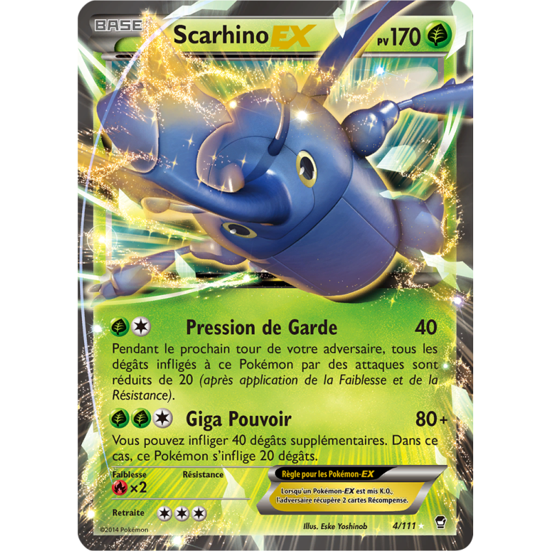 Carte Pokémon Scarhino-EX 4/111 Ultra Rare Poings Furieux