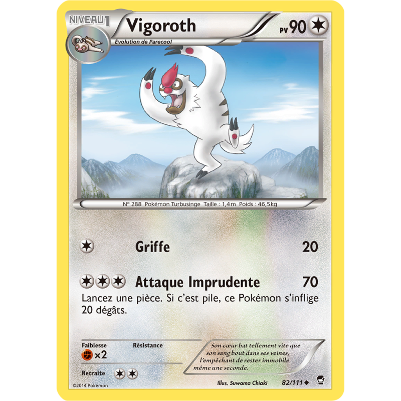Carte Pokémon Vigoroth 82/111 Peu commune Poings Furieux