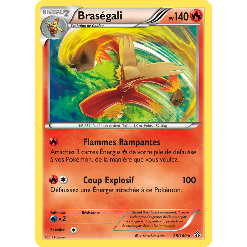 Carte Pokémon Braségali 28/160 Holographique Primo-Choc