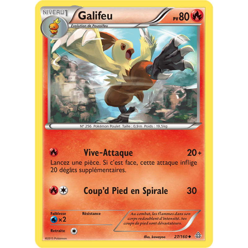 Carte Pokémon Galifeu 27/160 Peu commune Primo-Choc