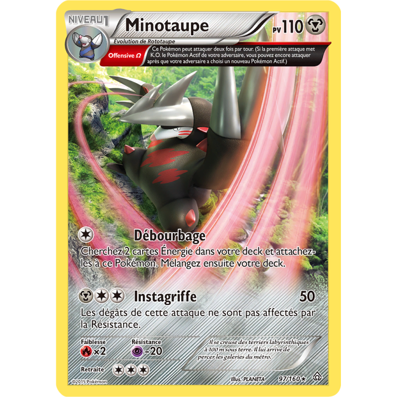 Carte Pokémon Minotaupe 97/160 Holographique Primo-Choc