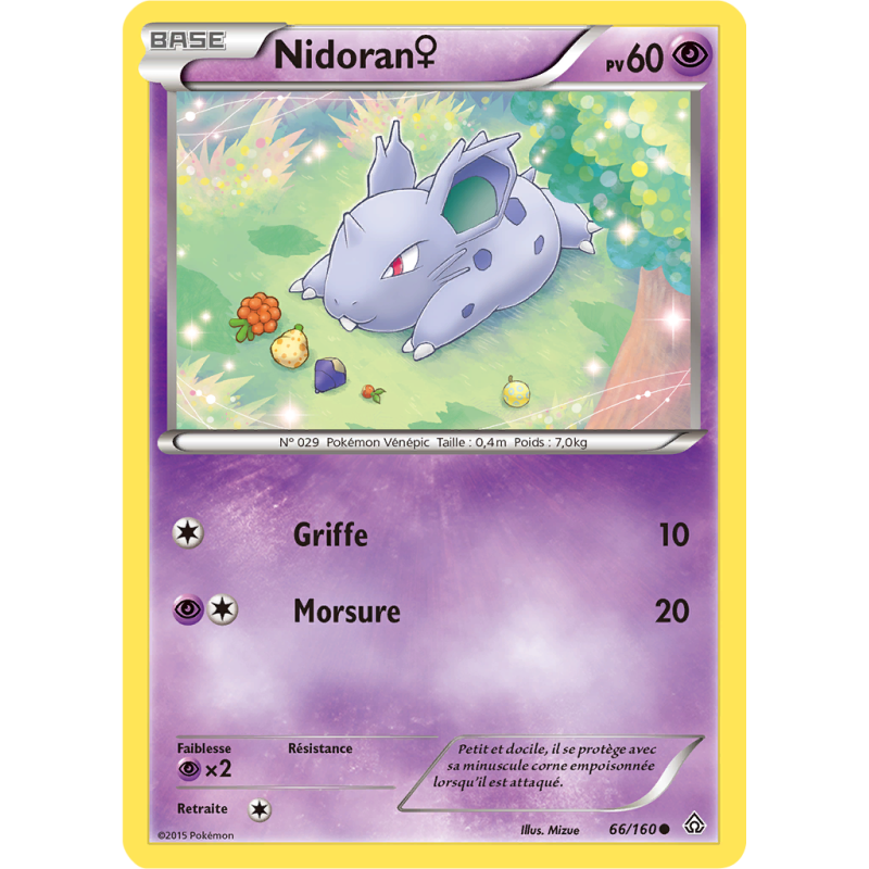 Carte Pokémon Nidoran♀ 66/160 Commune Primo-Choc