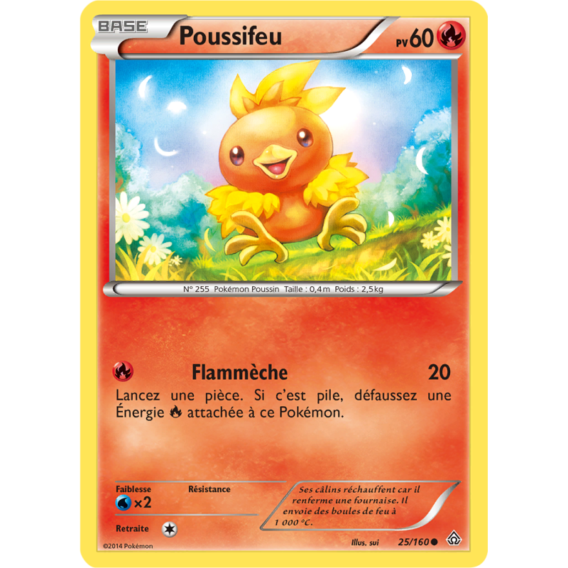 Carte Pokémon Poussifeu 25/160 Commune Primo-Choc