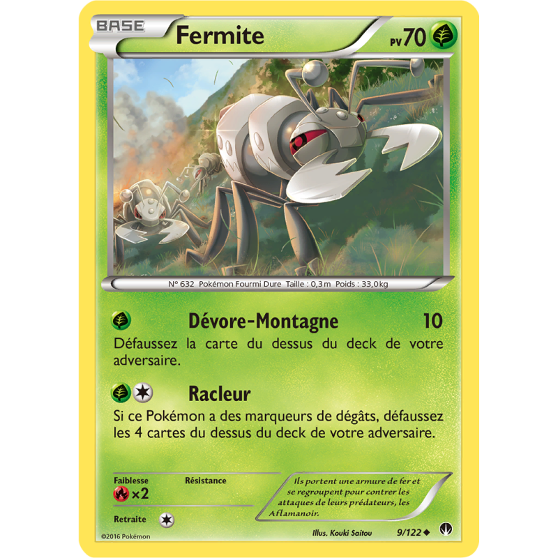 Carte Pokémon Fermite 9/122 Peu commune Rupture TURBO