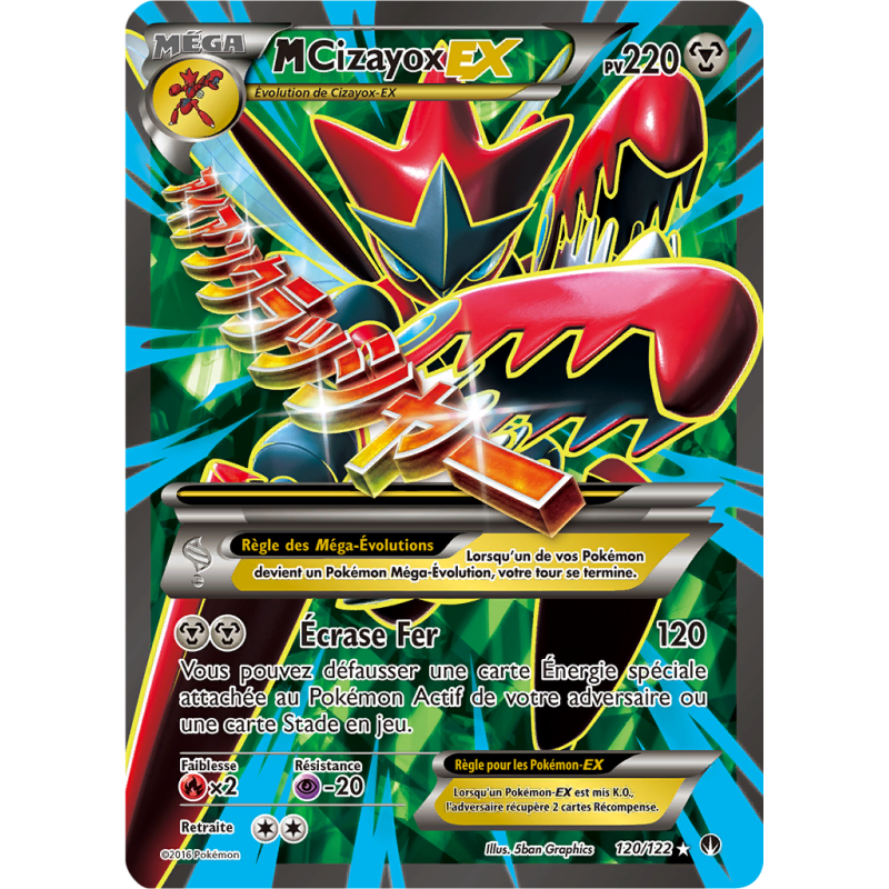Carte Pokémon M-Cizayox-EX 120/122 Ultra Rare Rupture TURBO