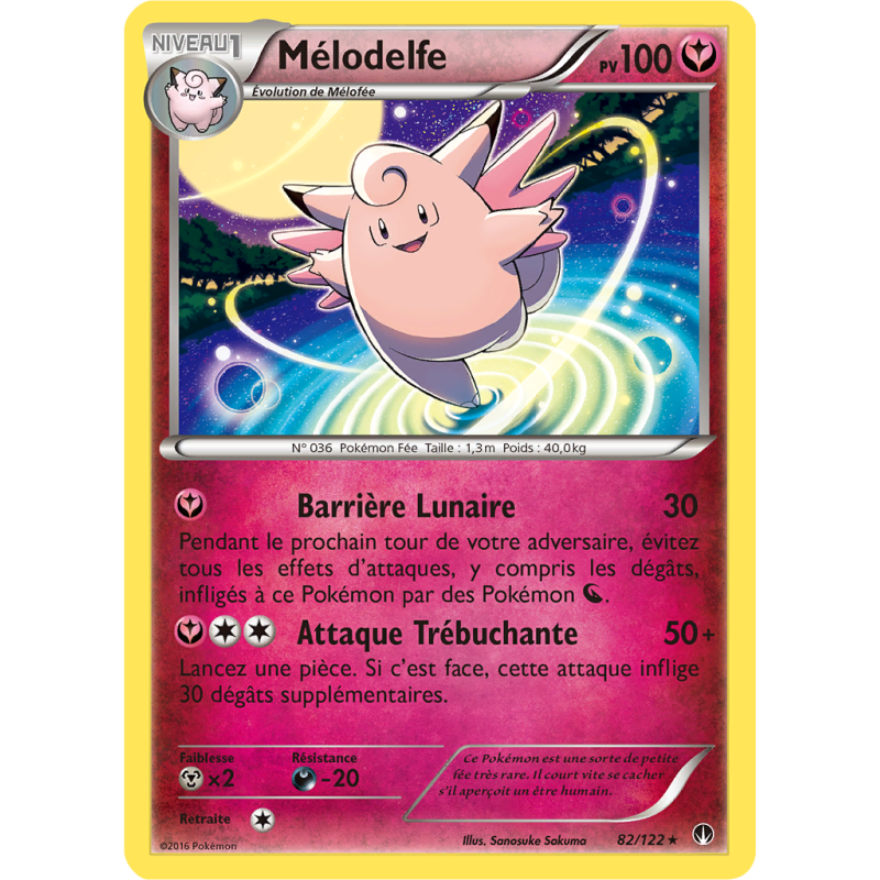 Carte Pokémon Mélodelfe 82/122 Rare Rupture TURBO