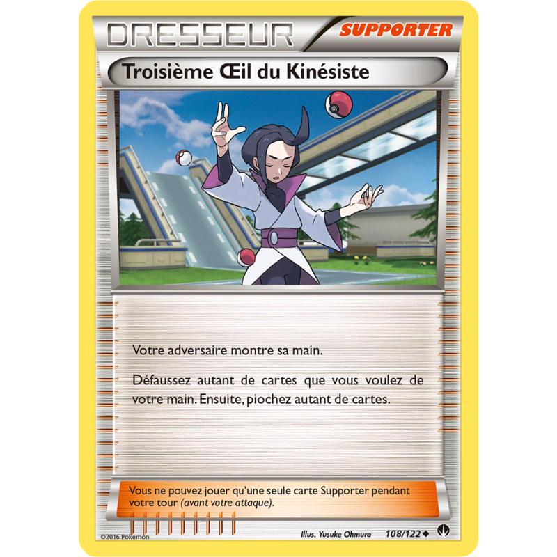 Carte Pokémon Troisième Œil du Kinésiste 108/122 Peu commune Rupture TURBO