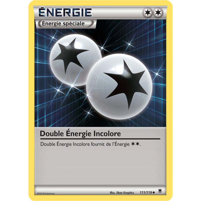 Carte Pokémon Double Énergie Incolore 111/119 Peu commune Vigueur Spectrale