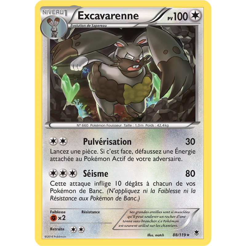 Carte Pokémon Excavarenne 88/119 Rare Vigueur Spectrale