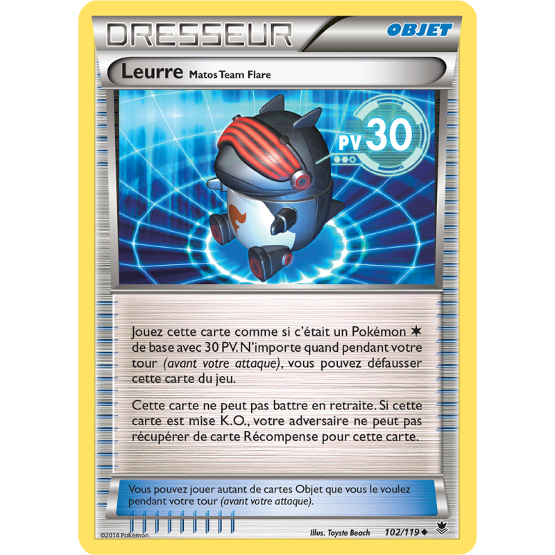 Carte Pokémon Leurre Matos Team Flare 102/119 Peu commune Vigueur Spectrale