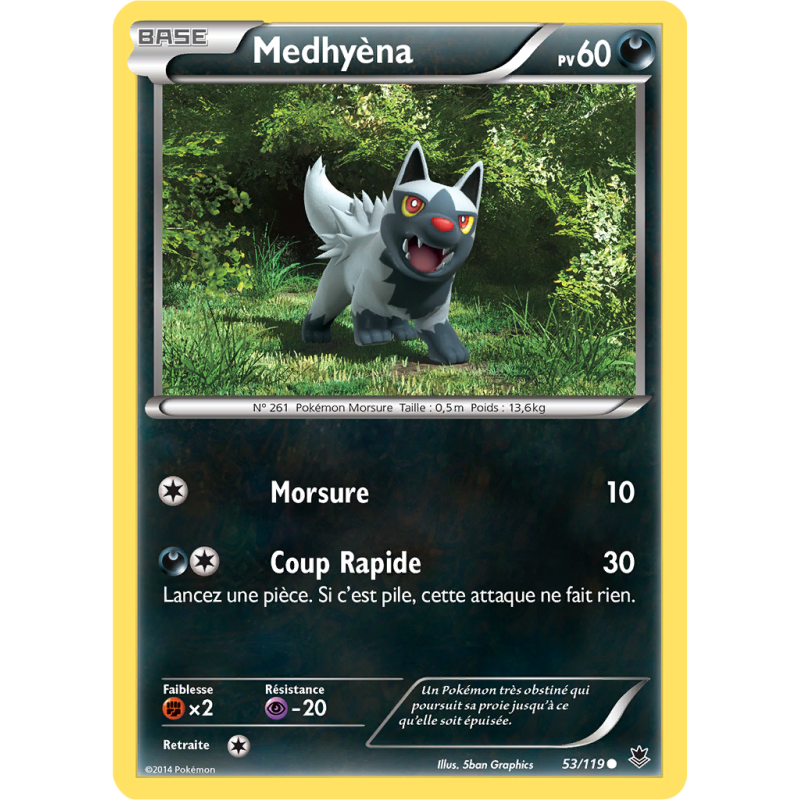 Carte Pokémon Medhyèna 53/119 Commune Vigueur Spectrale